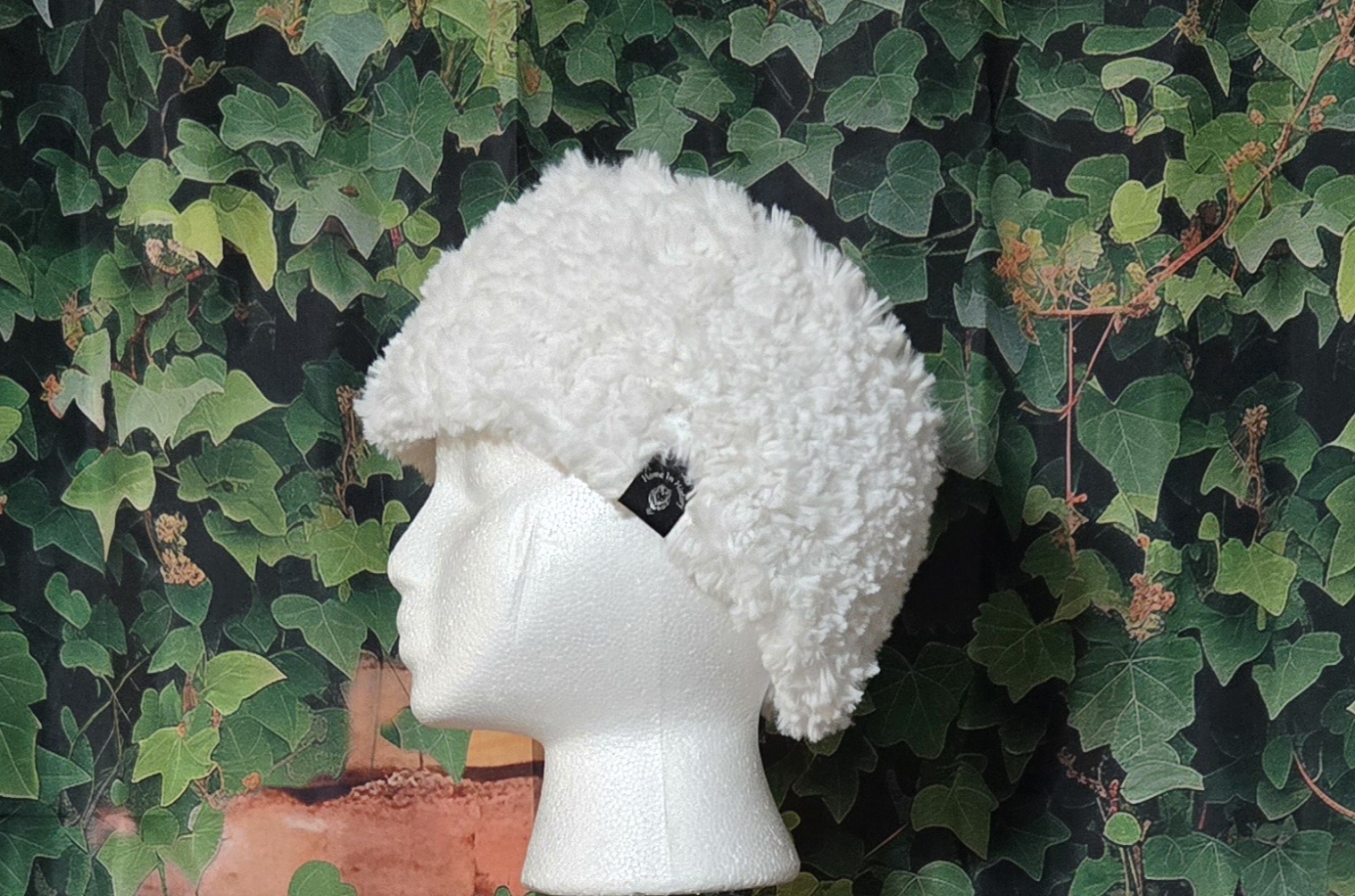 Knit Ear Warmers: Faux Fur: White - Image 2