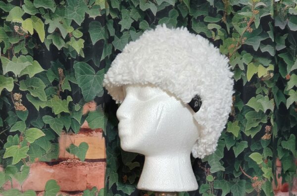 Knit Ear Warmers: Faux Fur: White - Image 3