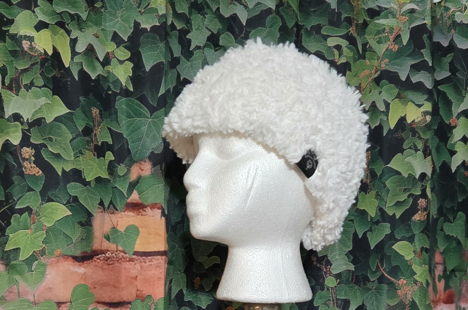 Knit Ear Warmers: Faux Fur: White - Image 3
