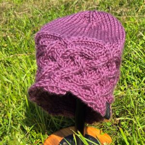 Knit Hat Celtic Knot: Purple