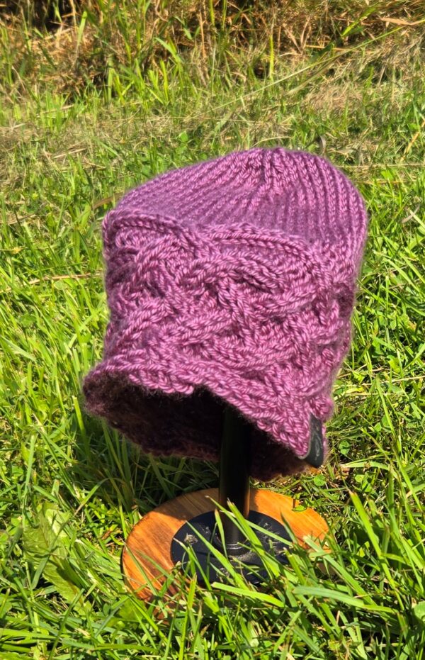 Knit Hat Celtic Knot: Purple