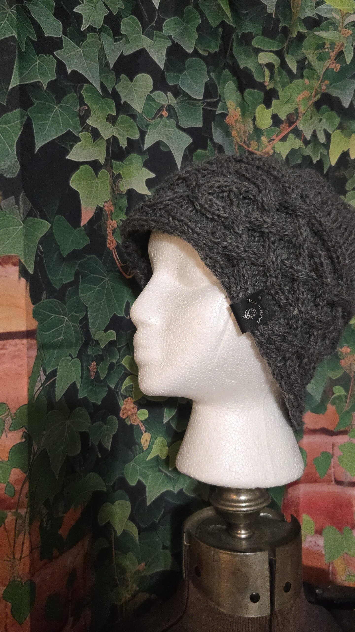 Knit Hat Celtic Knot: Grey Large - x-large size - Image 2