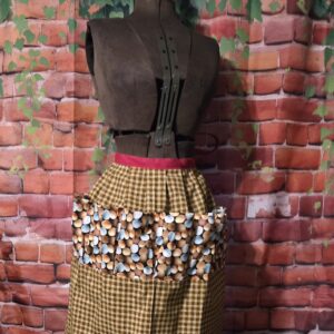 Egg Gathering Apron: Mixed Eggs on Brown plaid with 8 pockets