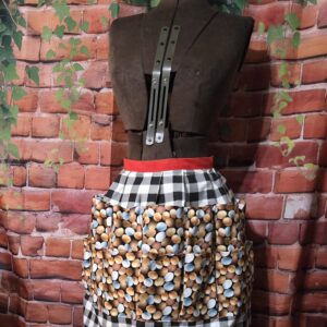 Egg Gathering Apron: Mixed Eggs on Black plaid with 16 pockets