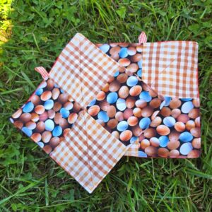 Hot Pads Set of two: Large: Mixed Eggs