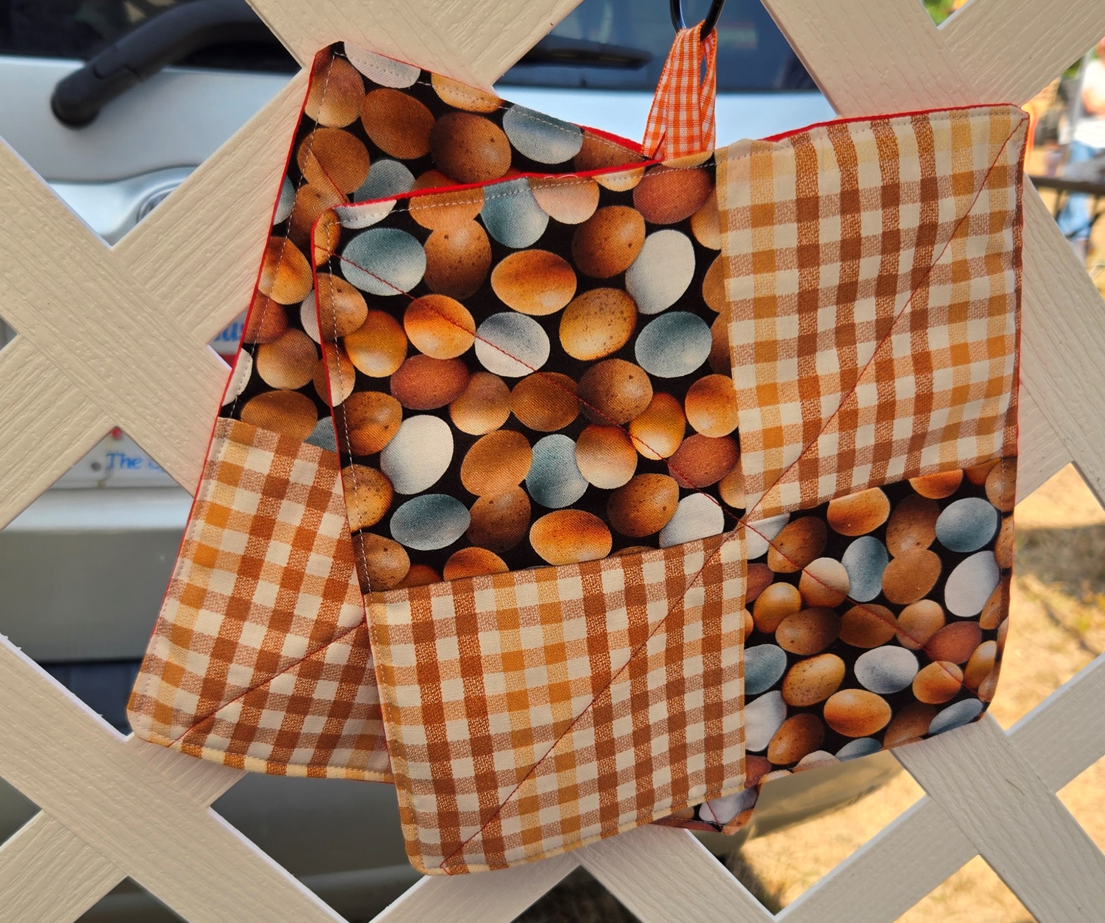 Hot Pads Set of two: Large: Mixed Eggs