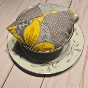 Pincushions: Tea cup with Yellow Flowers