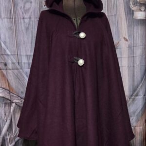 Wool Cloaks: Classic Plum, with antique buttons