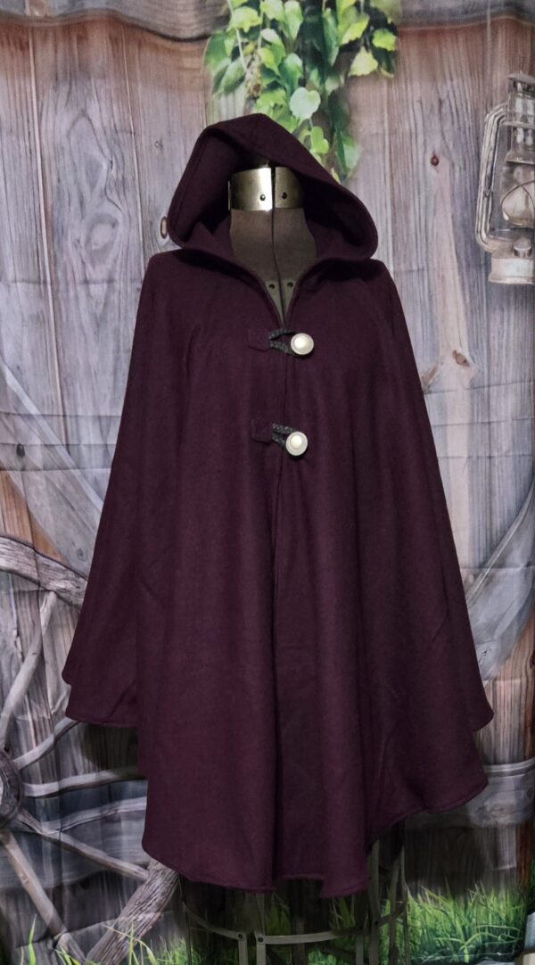 Wool Cloaks: Classic Plum, with antique buttons