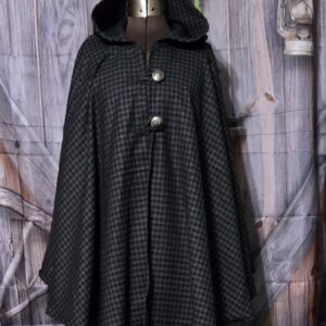 Wool Cloaks: Classic, Black Plaid
