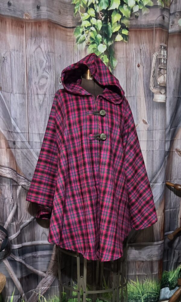 Wool Cloaks: Classic, Purple and Pink Plaid