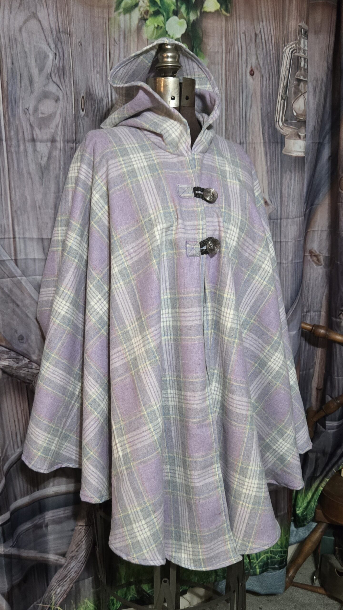 Wool Cloaks: Classic, Lavender Plaid