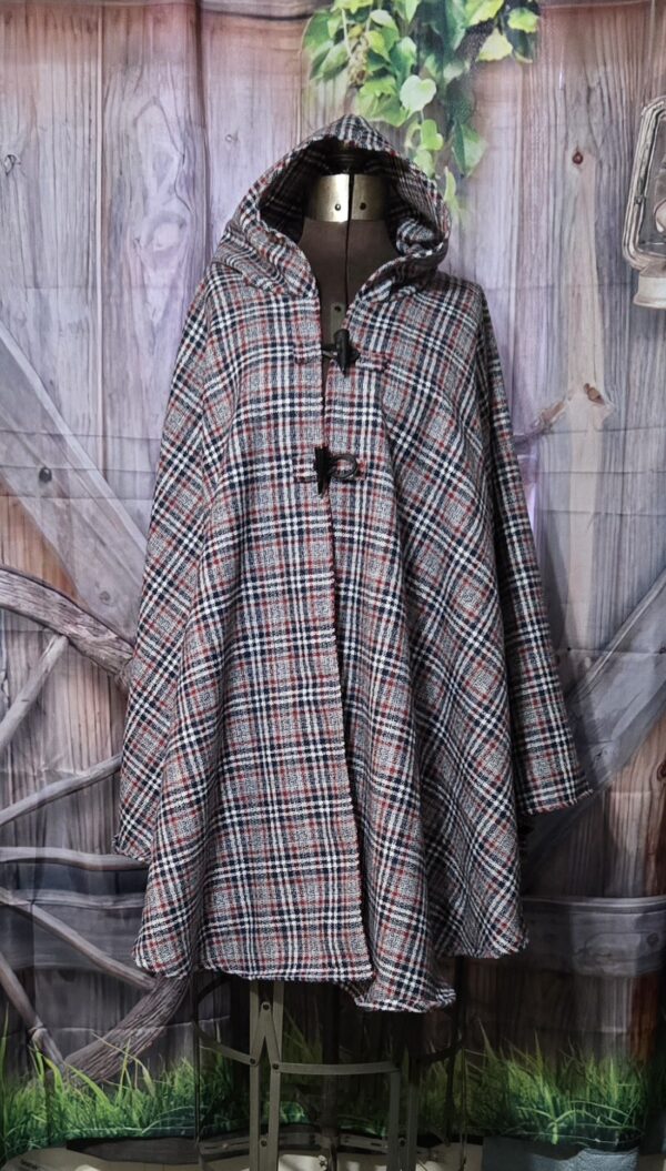 Wool Cloaks: Classic, Grey and Red plaid