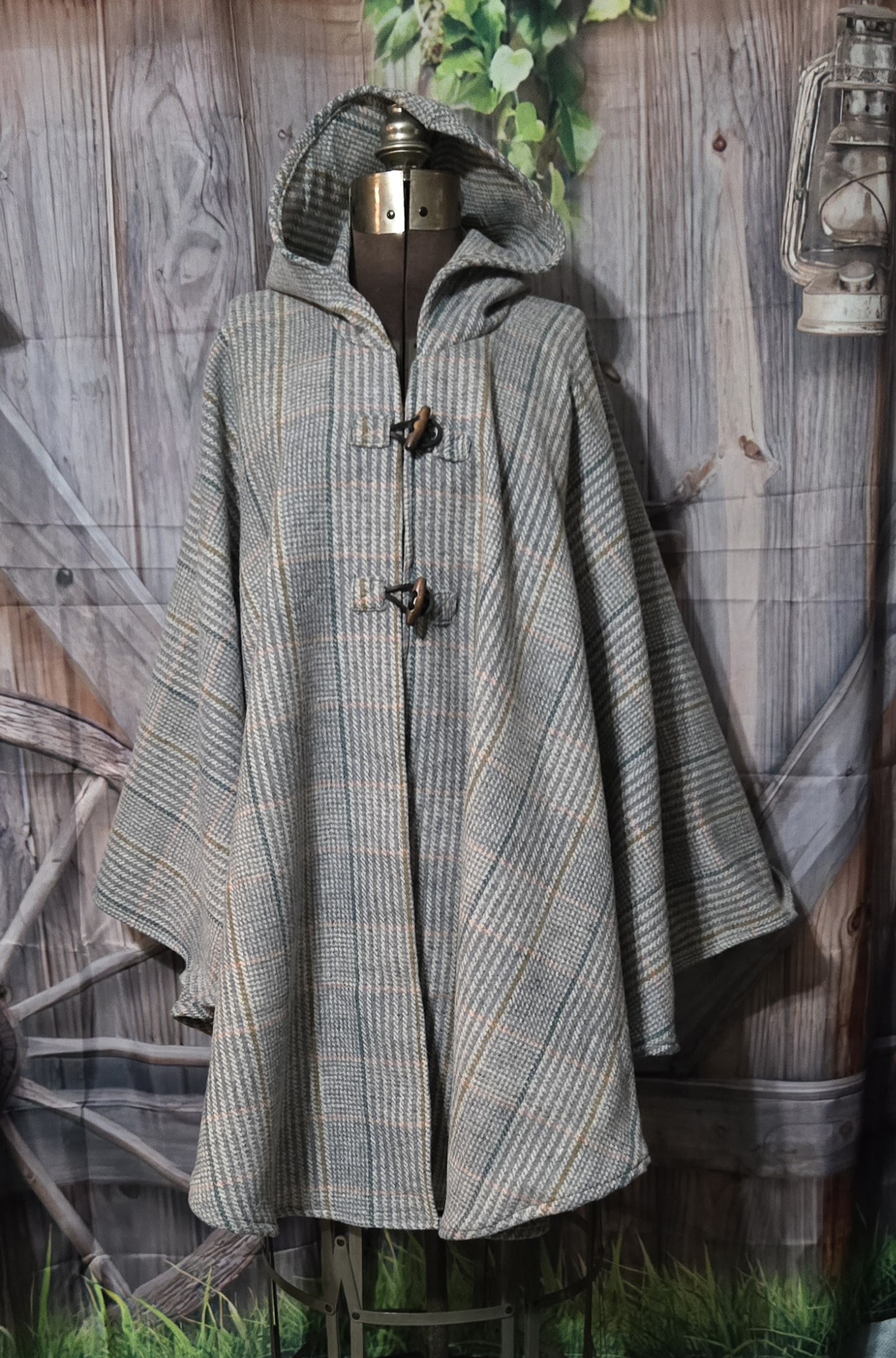 Wool Cloaks: Classic, Grey and Pink Plaid