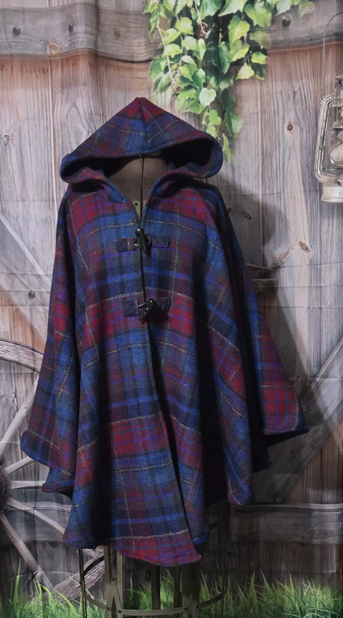 Wool Cloaks: Classic, Blue and Red Plaid