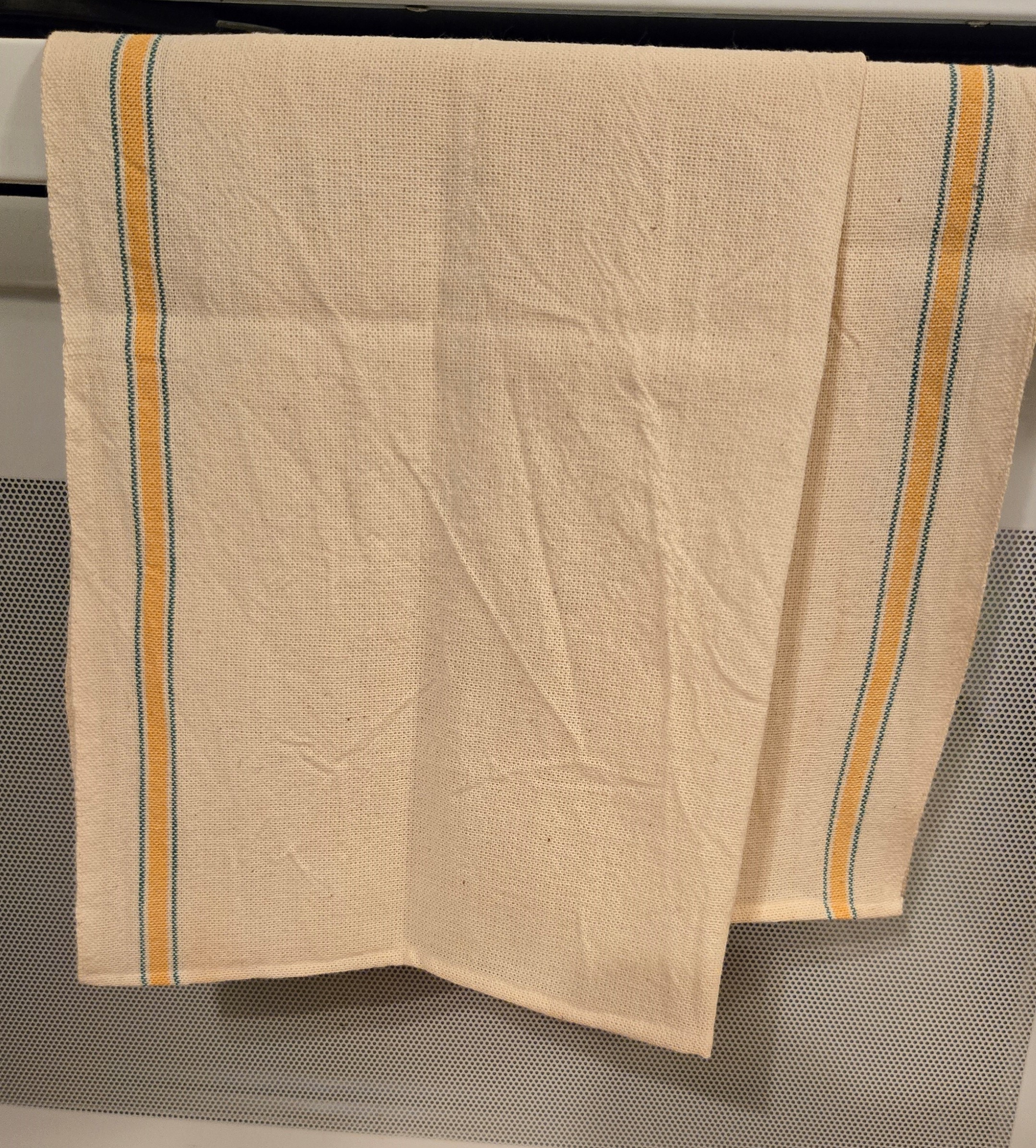 Flour Towels: Cotton Towels woven at the Lowell Mills; Set of two: Brown Band - Image 5