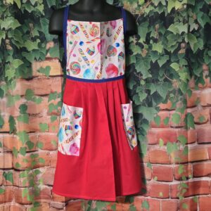 Kitchen Aprons Kids 2-8 yrs: Candy Land with Red Skirt