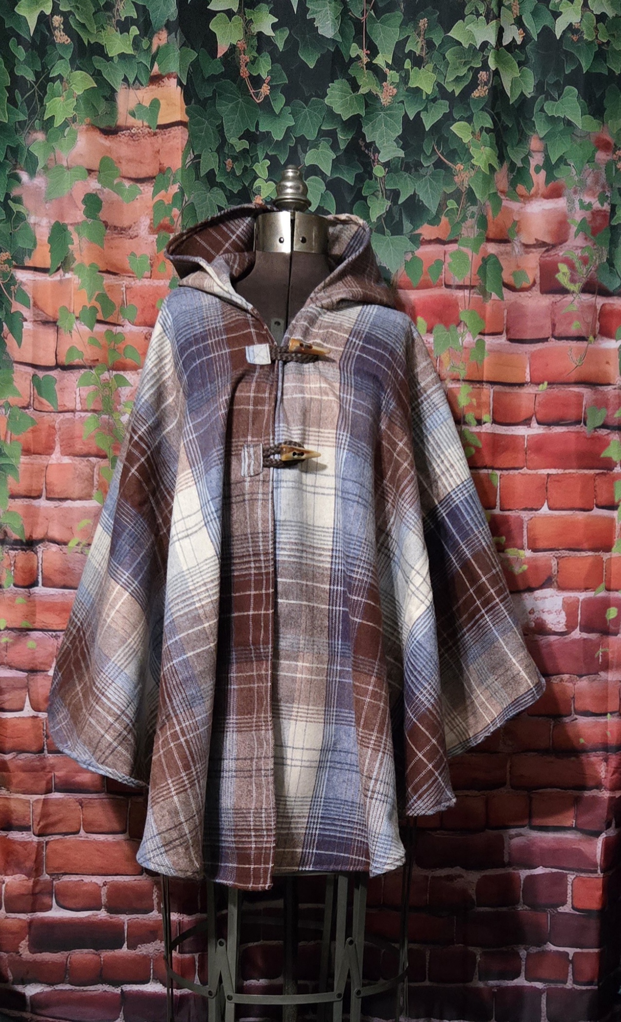 Wool Cloaks: Classic, Blue and Brown Plaid