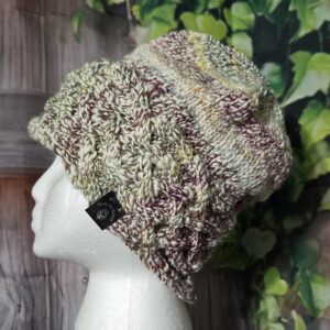 Hand Spun Wool Hats; Celtic Knit Crown: Rainbow