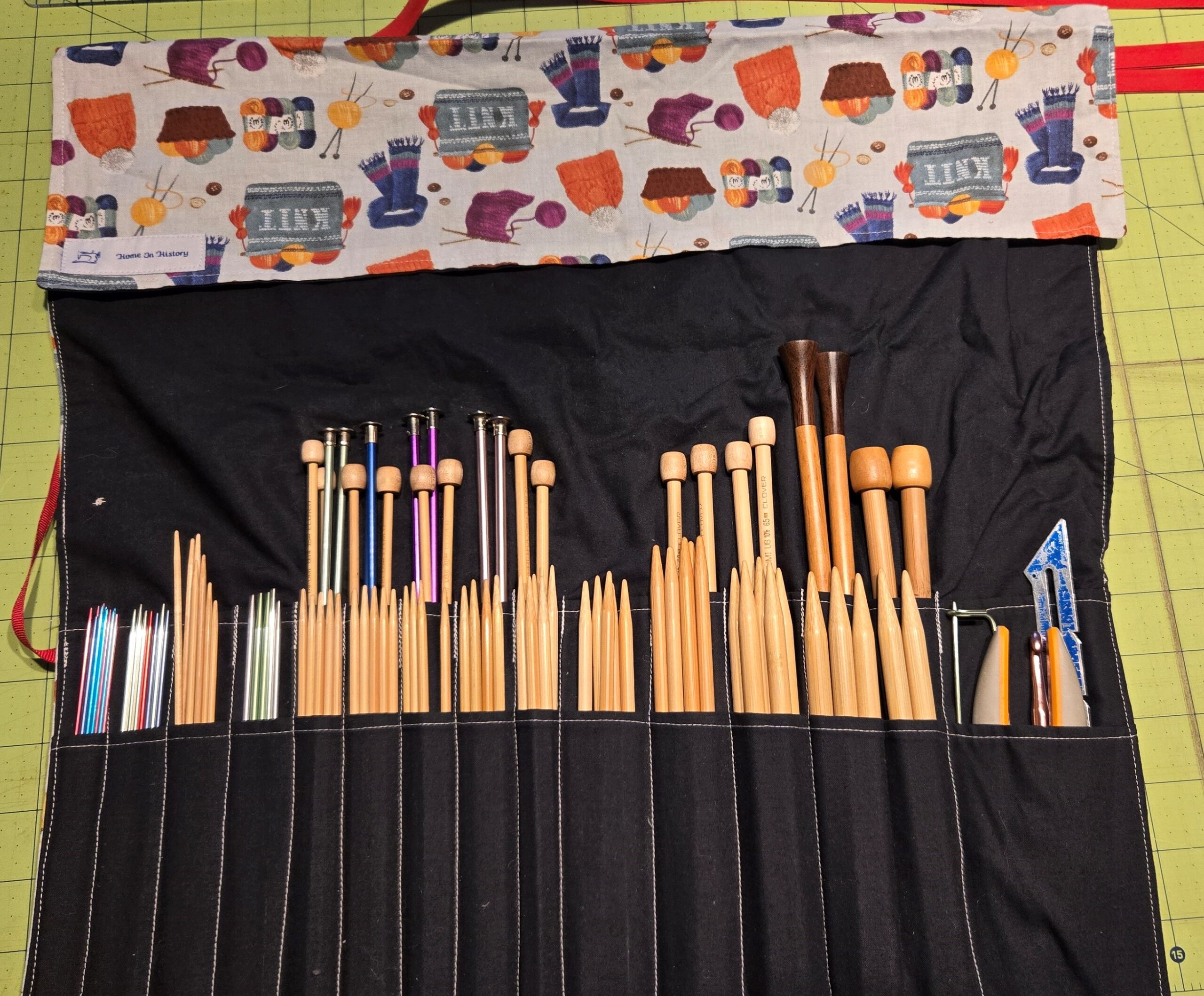 Needle Rolls: Yarn Lover: Red, Black and White Skeins and balls - Image 4