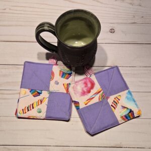 Hot Pads Set of two: Small: Candy Sweet Shop Purple