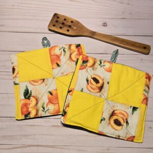 Hot Pads Set of two: Large: Peaches