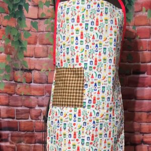 Kitchen Aprons Kids 10-16 yrs; Hot Sauce, 1 pocket, Red ties
