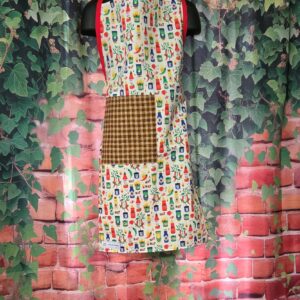 Kitchen Aprons Kids 2-8 yrs; Hot Sauce, 1 pocket, Red ties