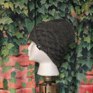 Knit Hat Celtic Knot: Grey Small-Large size