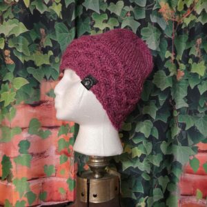 Knit Hat Celtic Knot: Lavender Pink Small-Large size