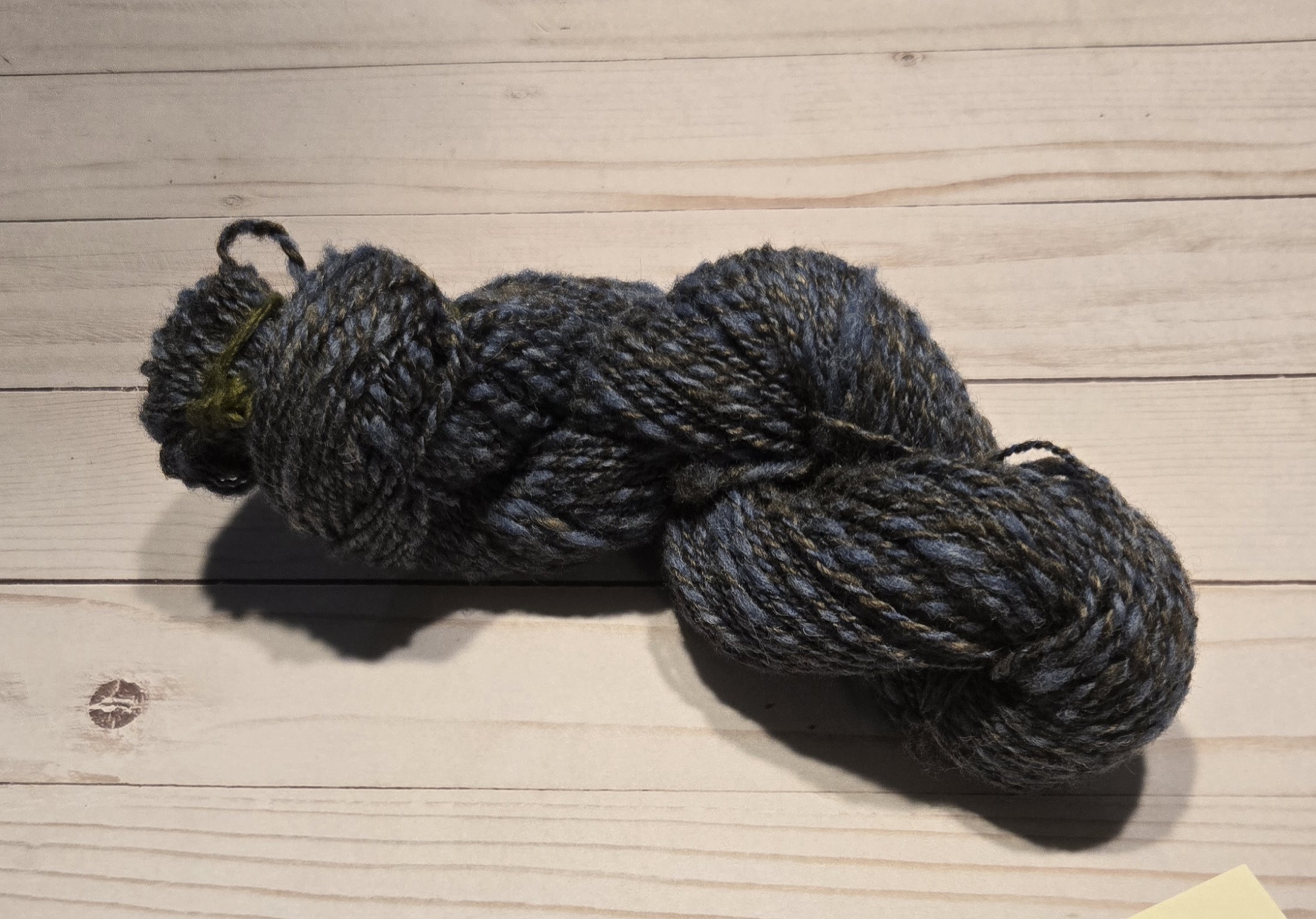 Homespun Yarn: Steel Blue, Wool, sport, Z Twist, 400 ft - Image 2