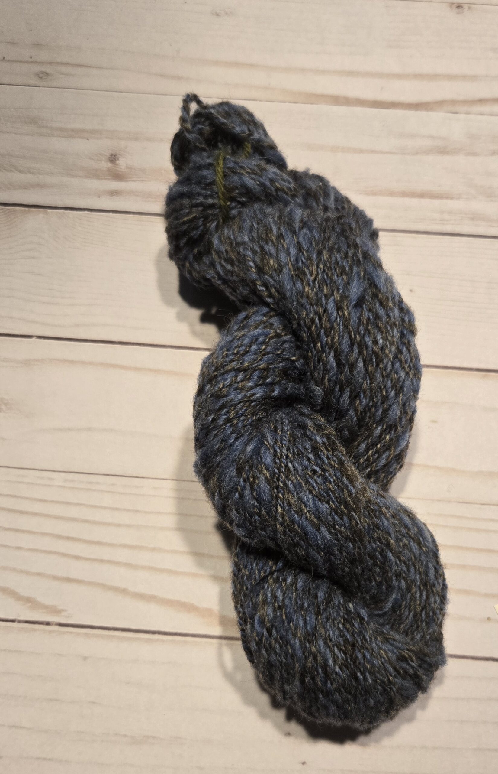 Homespun Yarn: Steel Blue, Wool, sport, Z Twist, 400 ft