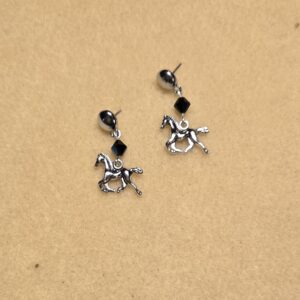 Earrings: Studs: Horses with Dark Crystals