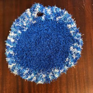 Squeaky Clean Re-Usable Scrubbies: Blue with blue blend border